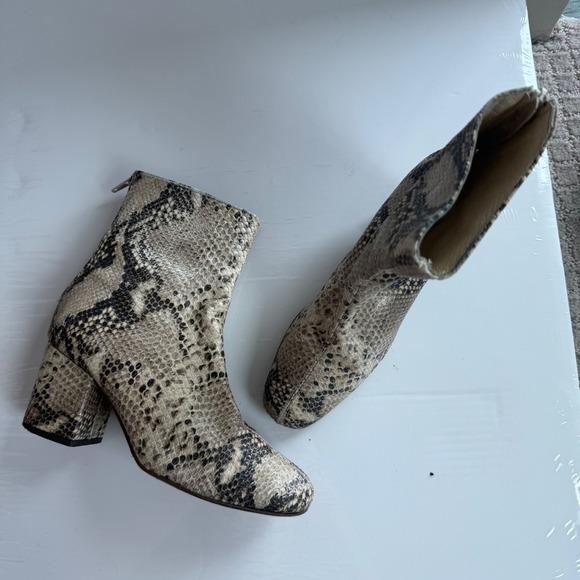 Free People Cecile Python Style Leather Ankle Boot Size 36 - Picture 4 of 9
